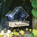 Hängender Fenster Vogelhäuschen Futtertisch Klarer Perspex Mit Saugnäpfen