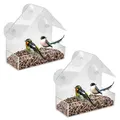 2 X Fenster Wildvögel Futterspender Table's Muttern Samen Klar Perspex Mit Cups