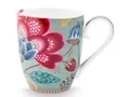 PiP Studio Becher Blooming Tales Fantasy Blue Henkelbecher XL 0,45l, Porzellan