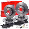 BREMBO BREMSSCHEIBEN +BELÄGE VORNE+HINTEN FÜR AUDI A3 SEAT LEON SKODA VW GOLF 7