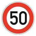 Adco Verkehrszeichen 274-50 Ronde 600 mm 50 km/h RAL-Gütezeichen Folie RA1