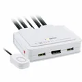 InLine KVM Switch, 2-fach, USB-C + DisplayPort zu DisplayPort 1.2, 4K, mit Audio