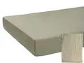 beties reines Leinen Spannbettlaken ca. 90x200 cm 100% Leinen Stone-Washed Spannbetttuch Steghöhe 25 cm (leinen-Taupe)