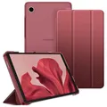 Fintie Hülle für Samsung Galaxy Tab A11 8,7" 2025/ Tab A9 8.7 Zoll Tablet, Ultra Dünn Schutzhülle mit Transparenter Rückseite, Weinrot