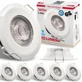 6x LED Bad Einbaustrahler Ultraflach 5 Watt Weiß 230V Rund warmweiß IP44 Deckenstrahler Spot Deckenspot Lumena SL82-NS - Weiß