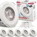 Maxkomfort 6x LED Bad Einbaustrahler IP44 Ultraflach 5 Watt Weiß 230V Rund warmweiß Deckenstrahler Spot Deckenspot Lumena
