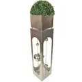 Säulenförmiges Pflanzgefäß, 110 cm, Edelstahl, silber - B