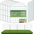 Teichzaun Komplettset | 5 Zaunelemente aus Metall mit Pfosten | Poolzaun für Kinder Steckzaun Gartenzaun zum Stecken flexibel Garten Zaun hundezaun garten teichzaun 80 cm hoch beetzaun garden fence