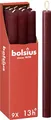 Bolsius - Rustik Stabkerzen - Bordeauxrot - 9 Stück - 27 x 2.3 cm - Länge Brenndauer 13 Stunden - Unparfümierte - Enthält Natürliches Pflanzenwachs - Ohne Palmöl