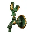 VARIOSAN Nostalgie-Auslaufventil "Hahn" 11237, 1/2", Messing-patiniert, langer Wandabstand, massive Wandrosette