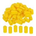 sourcing map 100 Stück Gummi Endkappen 10 mm PVC Vinyl Kunststoff Schutzkappen Abdeckung für Schrauben Bolzen Gewinde Metallstäbe Elektrokabeln Drahtseile Bowdenzug Rund Rohr Zaunpfosten, Gelb