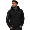 SUBLEVEL Kapuzenpullover Herren mit Reißverschluss Zipper Hoody Jacke Super Soft S-XXL Perfekte Passform Hochwertige Verarbeitung, Angenehm weich & bequem schwarz M