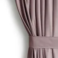 AmeliaHome Restilo Set Vorhang H 245 x B 140 cm mit Raffhalter 54 x 10 cm Velvet Optik Dunkelbeige 1 St. Kräuselband Wellenband Samt Halbverdunkelungsvorhang Fensterdekoration Dekoschal Dekorvorhang