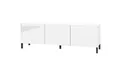 Sophia Lowboard 139 cm 3-türig mit Metallfüßen weiß-glänzend