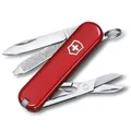 Victorinox Taschenmesser Classic SD, Klein, 7 Funktionen, Swiss Made, Multitool mit Klinge, Nagelfeile, Schraubendreher 2,5 mm, Schere, Rot