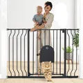 Türschutzgitter Babys Treppenschutzgitter Ohne Bohren Automatisch Schwarz