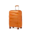 KONO Mittelgroß Koffer 65cm Leicht Reisekoffer aus Polypropylen Hartschale Koffer mit 4 Rollen und TSA Schloss, 65x46x26cm (Orange)