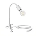 ledscom.de E27 Klemmleuchte LELE mit Schwanenhals, weiß inkl. E27 LED 3-Stufen dimmbar weiß 6,9W 1020lm