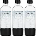 Spinel Soda Flasche 1L Schwarz 3er Set BPA frei Wassersprudler Zubehör - Schwarz