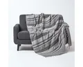 Plaid Tagesdecke Morocco, grau gestreift, 150 x 200 cm, Homescapes