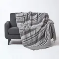 Tagesdecke Morocco, grau, SofaÜberwurf aus 100% Baumwolle, weiche Wohndecke 1...