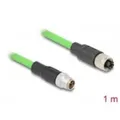 Delock M12 Kabel X-kodiert 8 Pin Stecker zu Buchse PUR TPU 1 m - Kabel - 1 m - 8