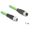 Delock M12 Kabel X-kodiert 8 Pin Stecker zu Buchse PUR (TPU) 1 m (SF/UTP, 1 m) (80431)