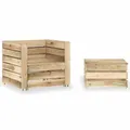 vidaXL 2-teiliges Paletten-Gartenlounge-Set, imprägniertes Kiefernholz