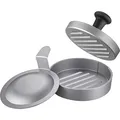 Westmark Hamburgermaker mit Heber - Ø 12 cm Burgerpresse befüllbar dank Bodenwölbung im Heber, Aluminium/Kunststoff, Uno Plus, (Silber/Schwarz)