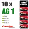 ✅ 10 Batterien AG1 für Uhren u.a. | AG 1 = 364 | LR60 |  LR621 | SR 621 Camelion