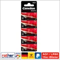 AG1, LR621, LR60, 364, Knopfzellen Batterien Alkaline 1,5V Camelion im 10er-Pack