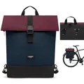 LARKSON Fahrradtaschen für Gepäckträger Damen & Herren Blau Rot - Tammo Bike - 2 in 1 Fahrrad Tasche Rucksack & Gepäckträgertasche Hinten - Wasserabweisend