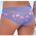 LASCANA Tanga Maria mit blumiger Stickereispitze blau 36/38