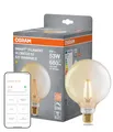 Osram SMART+ LED-Lampe, G53, 6W, 2400K, E27, Globeform, Filament, Gold, dimmbar, steuerbar über App oder Sprache, kompatibel mit Matter