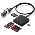 Speicherkartenleser, BENFEI 4 in 1 USB USB-C auf SD Micro MS 4in1, Schwarz 