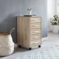 Rollcontainer Holz Rollen Standcontainer 33x63x38cm Schreibtischcontainer