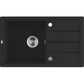 Design Granitspüle 1 Becken mit Abtropffläche Schwarz, Breite :480 mm Länge:790 mm - Schwarz