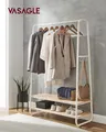 Kleiderständer Garderobenständer Garderobe 2 Ablagen 6 Haken in S-Form RGR112W09