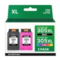 VVQV 305 XL Patronen Ersatz für HP 305 Druckerpatronen XL Schwarz und farbig für HP DeskJet 2820E 4220E 2700 2720E 4120E 2720 2800E 4100 2710 Envy 6020E 6000 6032E 6420E 6010 6020 6400 6032 (2-Pack)