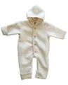 Engel-Natur Baby Overall mit Kapuze aus Bio Schurwoll-Fleece, Natur, Gr. 62/68