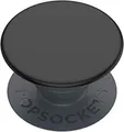 PopSockets: PopGrip Basic - Ausziehbarer Sockel und Griff für Smartphones und Tablets [Top Nicht Austauschbar] - Schwarz