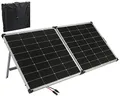 revolt Solarkoffer: Faltbares Solarpanel mit monokristallinen Zellen, 240 Watt, Silber (Solarplatten, Solarmodule, Koffer)