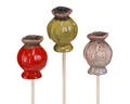 Viana Gartenstecker Keramik Blumenstecker Mohn Deko 3 Farben Ø3,5cm 6 Stk Garten, 6 Stück