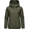 Ragwear Winterjacke Sunniva wasserdichte Winter Damen Jacke mit Teddyfell-Innenfutter grün XXL (44)