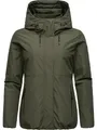 Ragwear Damen warme wasserdichte und atmungsaktive Winterjacke kurz mit flauschigem Teddyfell-Innenfutter Sunniva YOUMODO Dark Olive Gr. XXL