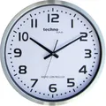Technoline WT 8995 Funkwanduhr 30 cm – DCF Funkuhr mit automatischer Zeiteinstellung | modernes silbernes Design | große Ziffern | batteriebetriebene Wanduhr für Wohnzimmer Büro Küche