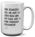 XL Tasse Schwester Geschenk Geburtstag Weihnachten Geschwister Mädchen Frauen