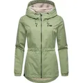 Ragwear Outdoorjacke Dankka Tech Stylische Damen Übergangsjacke aus wasserdichtem Material grün M (38)