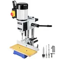 VEVOR Tischstemmmaschine, 550 W, 2800 U/min, Langlochbohrmaschine, Hohlstemmmaschine mit Meißel-Bit-Sets, Stemmmaschine für Holzarbeiten, zum Bohren runder oder quadratischer Löcher in Holz