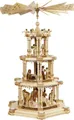 Richard Glaesser Weihnachtspyramide Barocke Spiegelpyramide Heilige Familie für Teelichte, Höhe ca. 86cm, Handwerkskunst original Erzgebirge